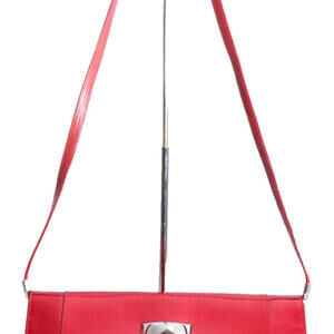 Stuart Weitzman Women's Medium Bright Red Patent Leather Crossbody Handbag Purse